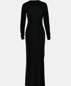 Ruched Slit Plunge Long Sleeve Dress - Body By J'ne