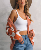 Plaid Open Front Dropped Shoulder Cardigan - Body By J'ne