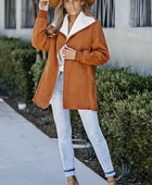 Open Front Long Sleeve Sherpa Jacket with Pockets - Body By J'ne