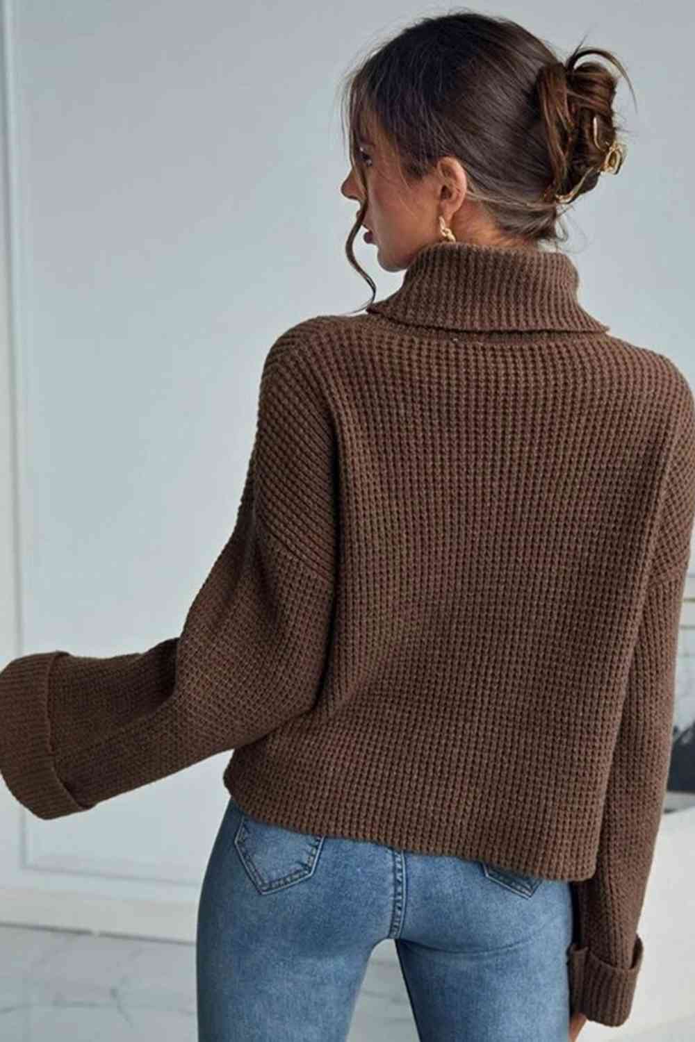 Turtleneck Long Sleeve Sweater - Body By J'ne