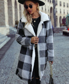 Plaid Open Front Coat with Pockets - Body By J'ne