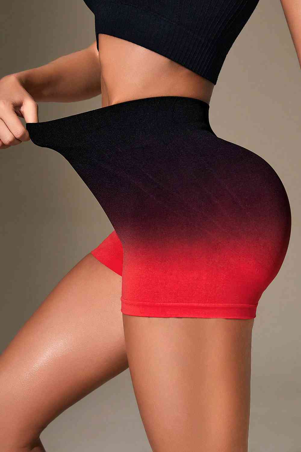 Gradient Wide Waistband Sports Shorts - Body By J'ne