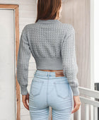 Round Neck Long Sleeve Cropped Sweater - Body By J'ne