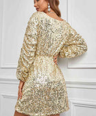 Sequin Long Sleeve Mini Dress - Body By J'ne