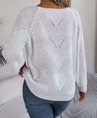 Openwork Buttoned Square Neck Sweater - Body By J'ne