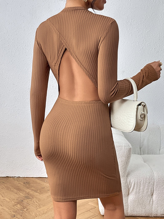 Long Sleeve Ribbed Mini Dress - Body By J'ne