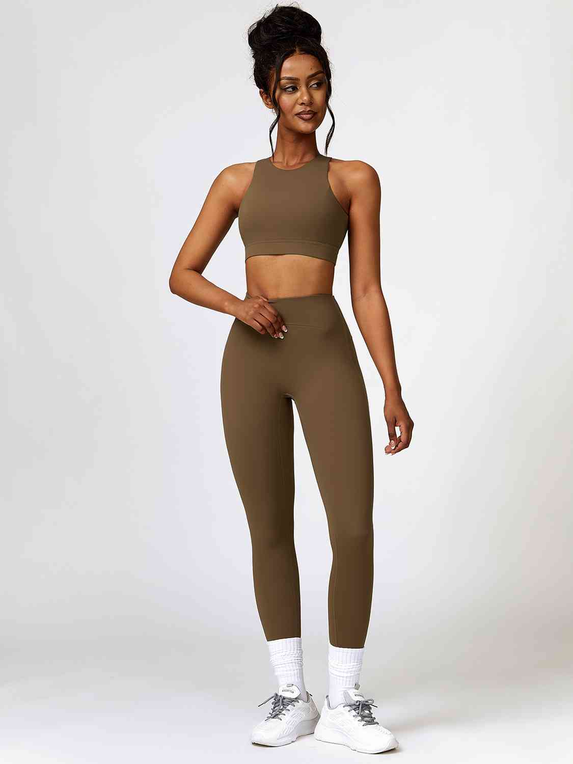 Cutout Cropped Sport Tank and Leggings Set - Body By J'ne
