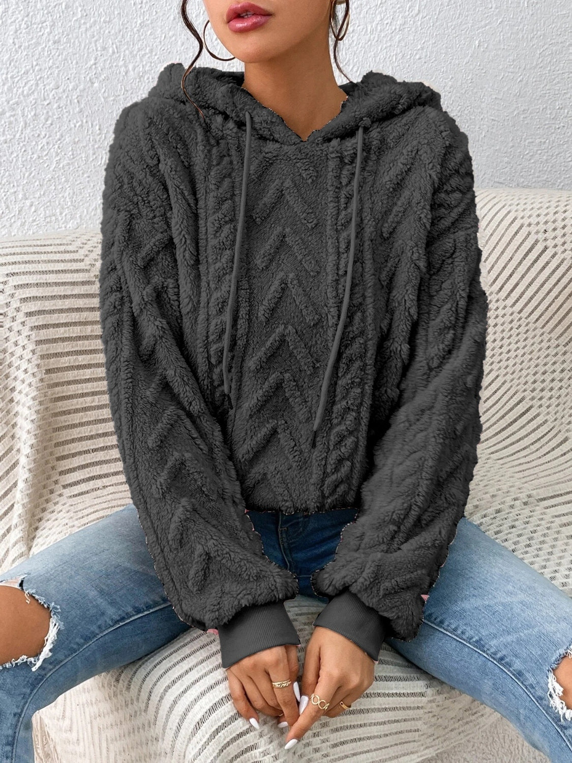 Drawstring Long Sleeve Hoodie - Body By J'ne
