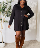 Button Down Shirt Dress - Body By J'ne