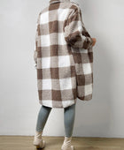 Plaid Collared Neck Button Down Coat - Body By J'ne