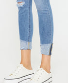 Distressed Cat's Whiskers Button Fly Jeans - Body By J'ne