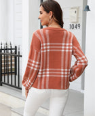 Printed Round Neck Dropped Shoulder Sweater - Body By J'ne