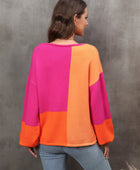 Color Block Round Neck Dropped Shoulder Sweater - Body By J'ne