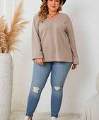 Good Energy Lace Detail V-Neck Long Sleeve Blouse - Body By J'ne