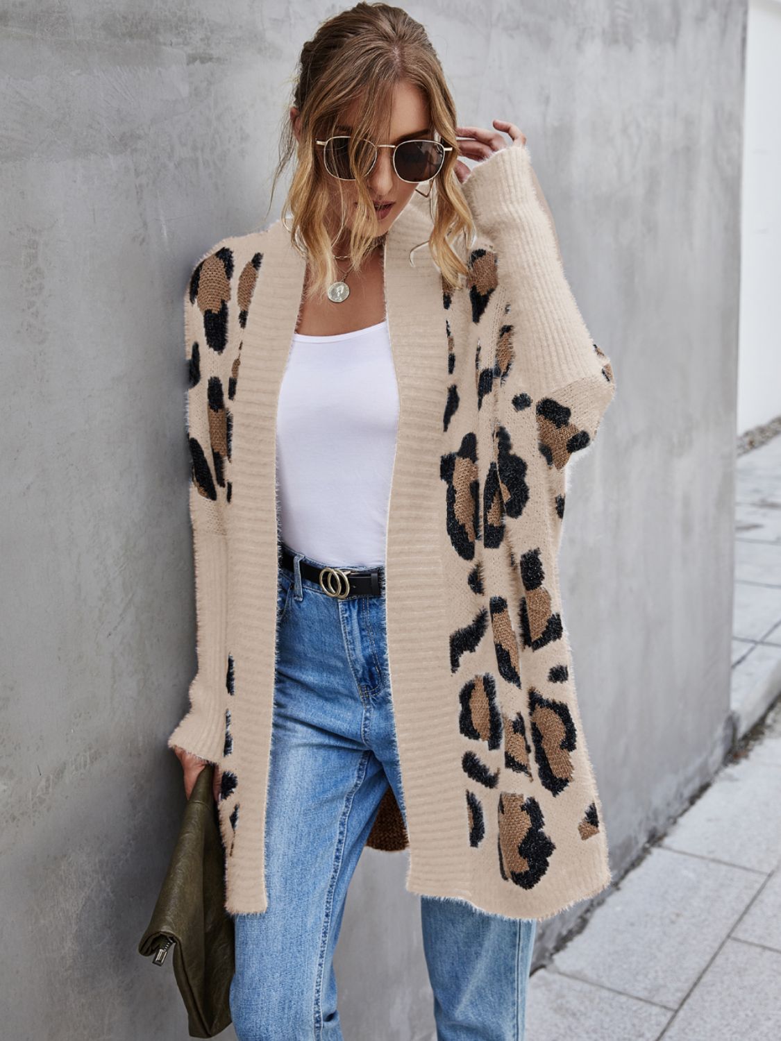 Leopard Pattern Fuzzy Cardigan - Body By J'ne