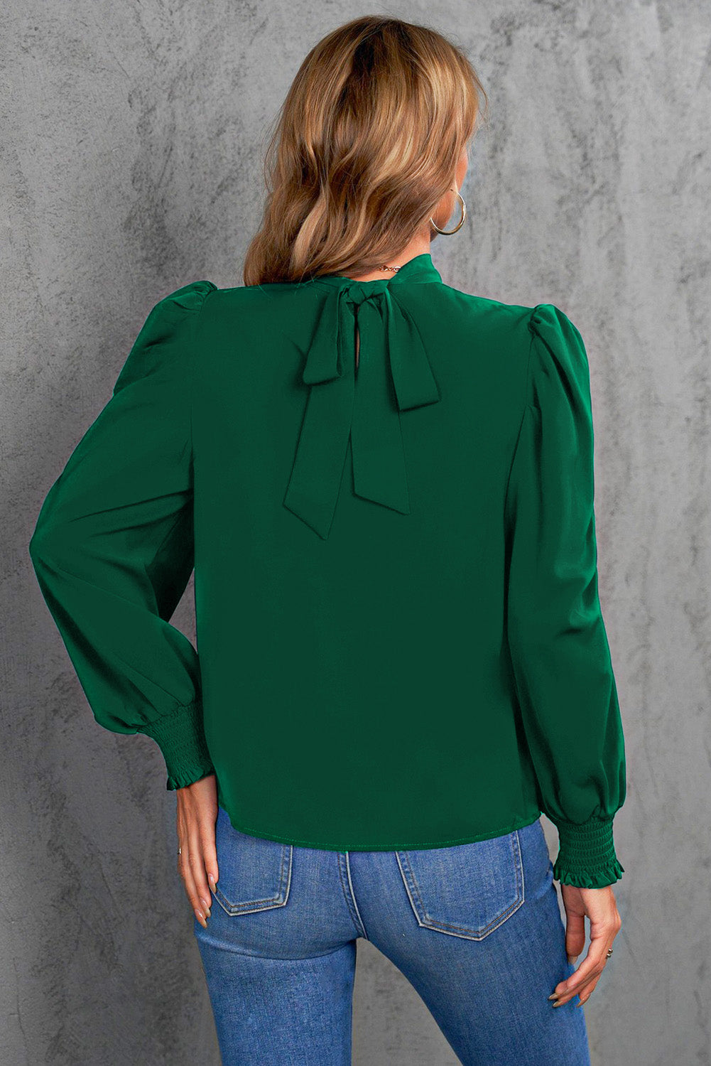 Mock Neck Puff Sleeve Blouse - Body By J'ne