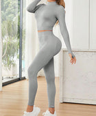 Mock Neck Long Sleeve Top and Leggings Active Set - Body By J'ne