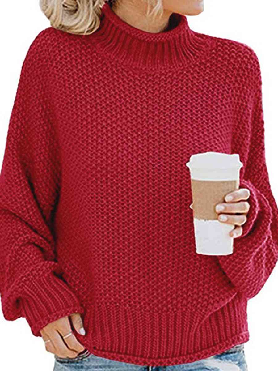 Turtleneck Dropped Shoulder Sweater - Body By J'ne