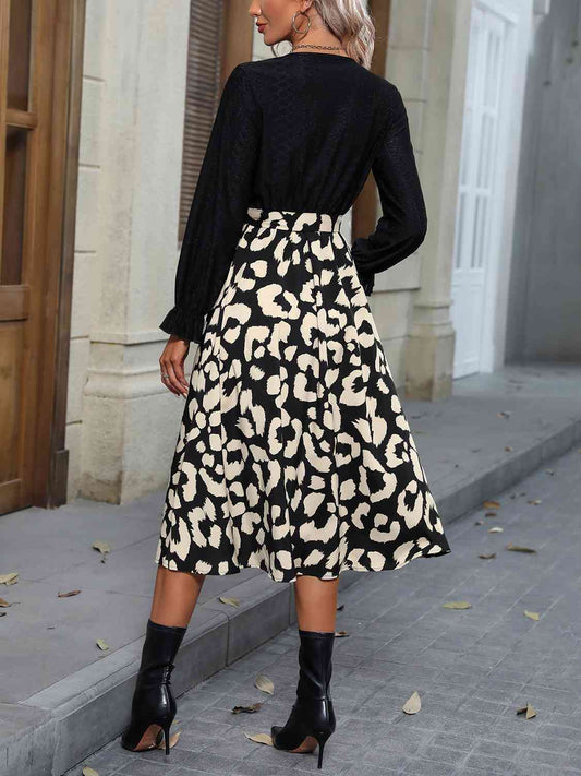 Leopard Surplice Neck Tied Dress - Body By J'ne