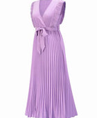 Tied Surplice Cap Sleeve Pleated Dress - Body By J'ne