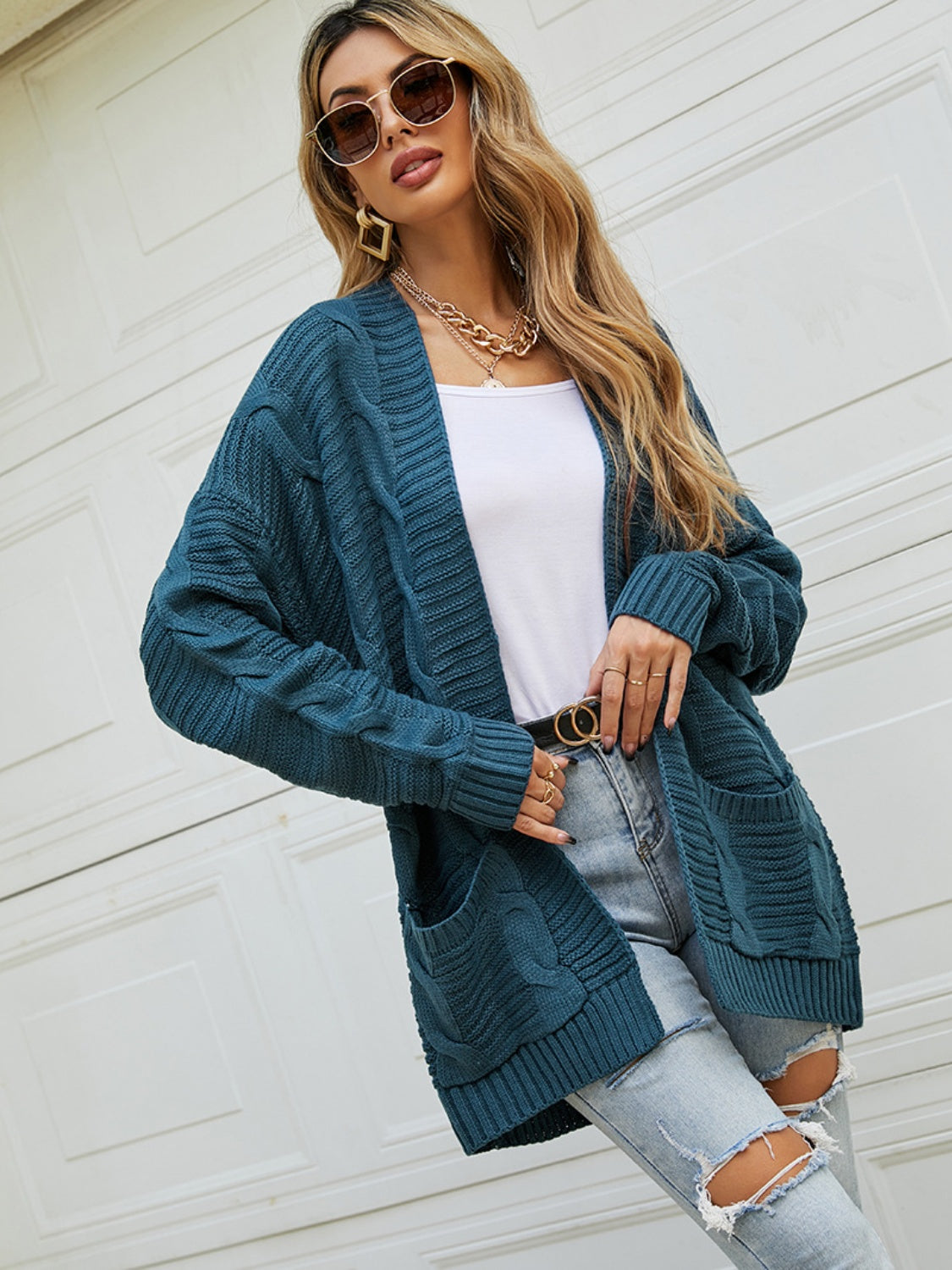 Open Front Dropped Shoulder Longline Cardigan - Body By J'ne