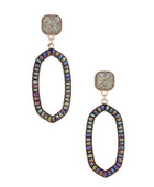 Beaded Oval Post Drop Earring - Body By J'ne