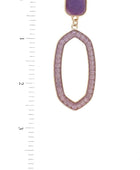 Beaded Oval Post Drop Earring - Body By J'ne