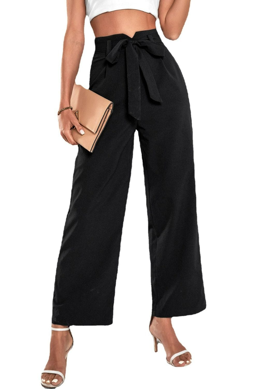 Belted High-Rise Wide Leg Pants - Body By J'ne