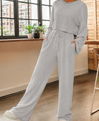 Ribbed Round Neck Top and Drawstring Pants Set - Body By J'ne