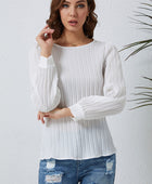 Ribbed Round Neck Long Sleeve Top - Body By J'ne