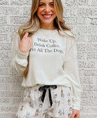 Long Sleeve Letters Pullover And Animal Shorts Lounge Set - Body By J'ne