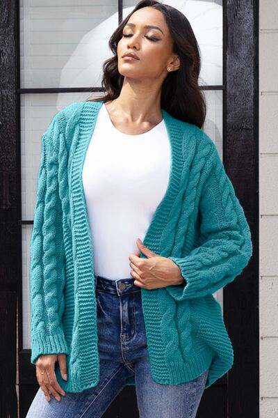 Open Front Cable-Knit Cardigan - Body By J'ne