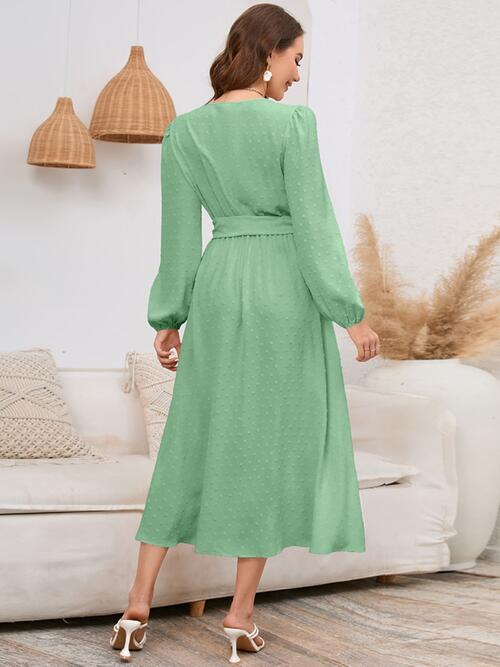 Surplice Balloon Sleeve Dress - Body By J'ne