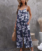 Botanical Print Spaghetti Strap Cropped Jumpsuit - Body By J'ne