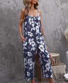 Botanical Print Spaghetti Strap Cropped Jumpsuit - Body By J'ne