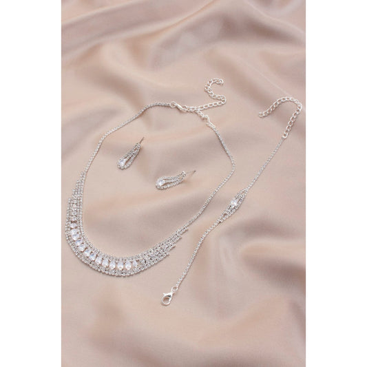 Bridal Rhinestone Bracelet Necklace Set - Body By J'ne
