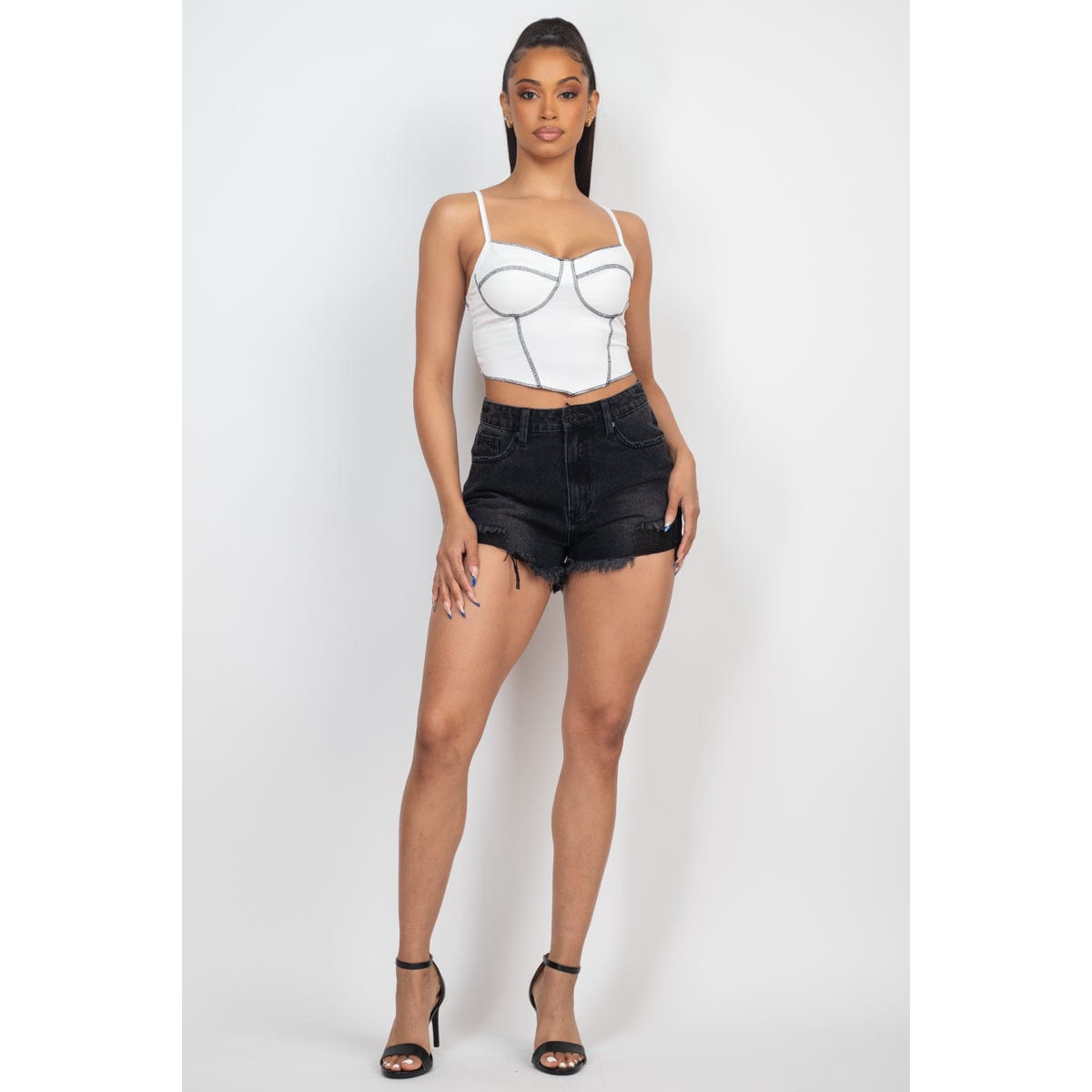 Bustier Sleeveless Ribbed Top - Body By J'ne