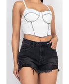 Bustier Sleeveless Ribbed Top - Body By J'ne