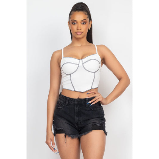 Bustier Sleeveless Ribbed Top - Body By J'ne