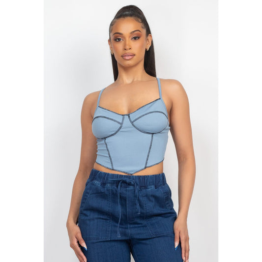 Bustier Sleeveless Ribbed Top - Body By J'ne