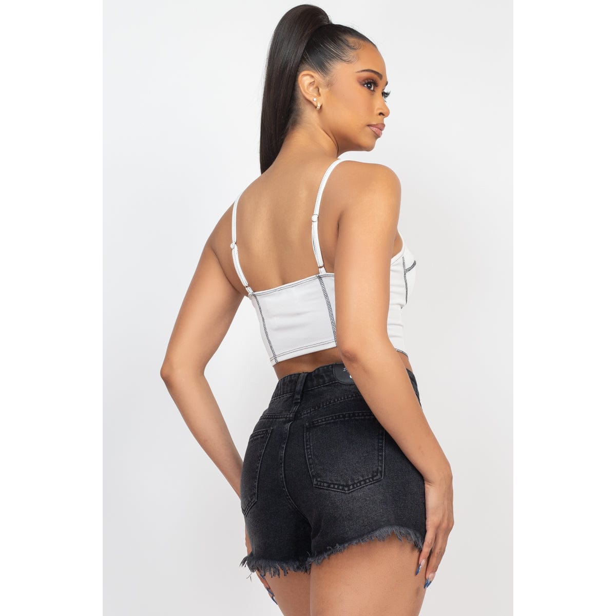 Bustier Sleeveless Ribbed Top - Body By J'ne