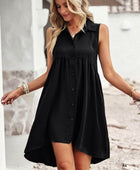 Button Down Collared Sleeveless Dress - Body By J'ne