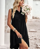 Button Down Collared Sleeveless Dress - Body By J'ne