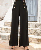Buttoned High Waist Relax Fit Long Pants - Body By J'ne