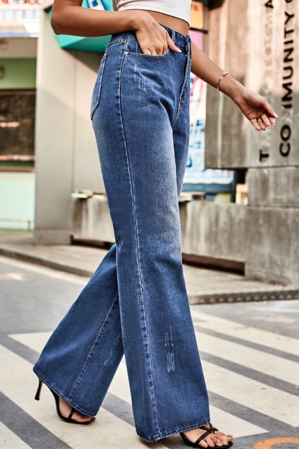 Buttoned Loose Fit Jeans with Pockets - Body By J'ne