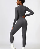 Half Zip Long Sleeve Active Jumpsuit - Body By J'ne