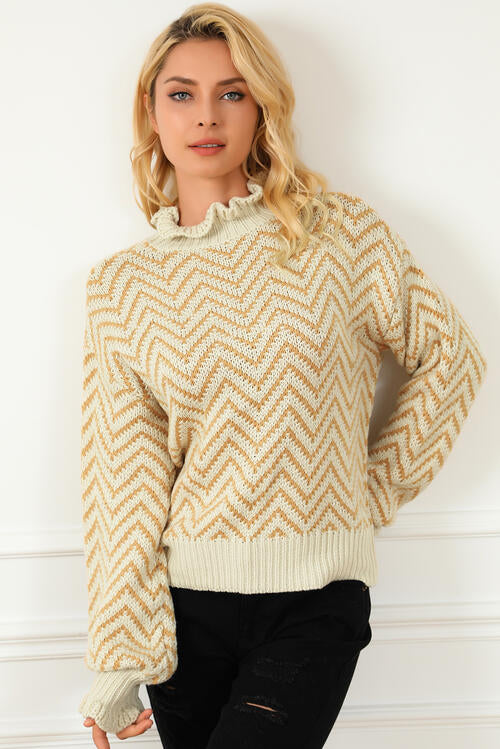 Mock Neck Drop Shoulder Sweater - Body By J'ne