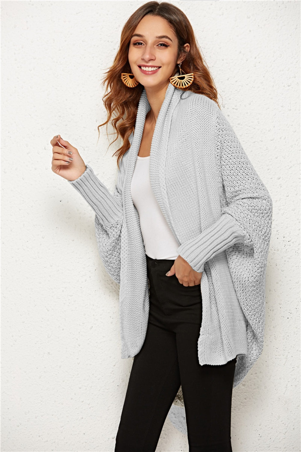 Open Front Batwing Sleeve Cardigan - Body By J'ne