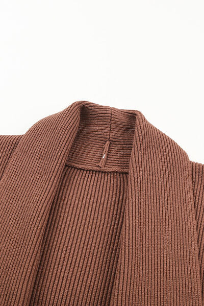 Tied Open Front Dropped Shoulder Cardigan - Body By J'ne