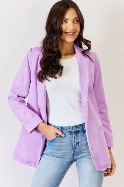 Open Front Long Sleeve Blazer - Body By J'ne